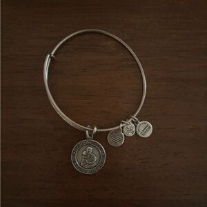 Alex and Ani Saint Anthony Silver Charm Bangle Bracelet